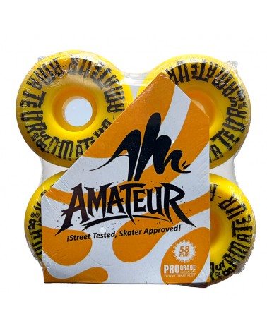Ruedas skateboarding 58mm -  Square Edge Amarillo/negro